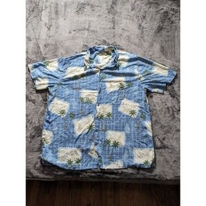 Batik Bay Short Sleeve Button Up Hawaiian Shirt Men's Size 3XLT Blue